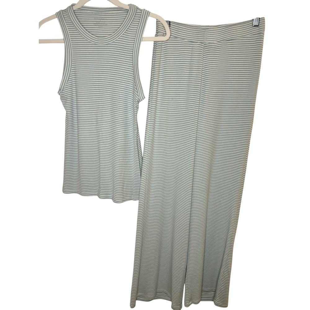 Summersalt Blue and White Striped Pajama Set Women's sz. S